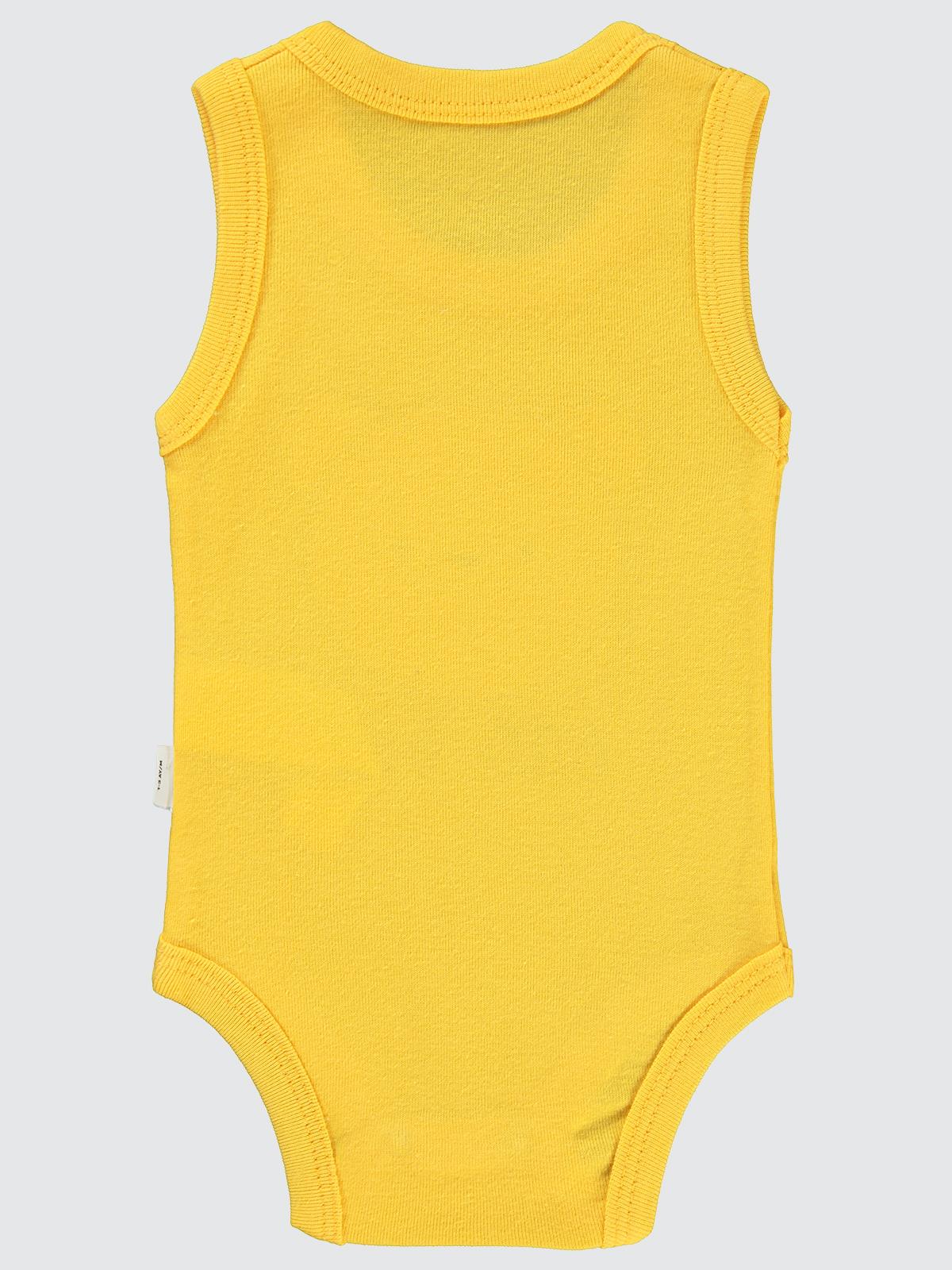 Civil Baby Little Bear Baskılı 1-36 Ay Çıtçıtlı Badi - Hardal