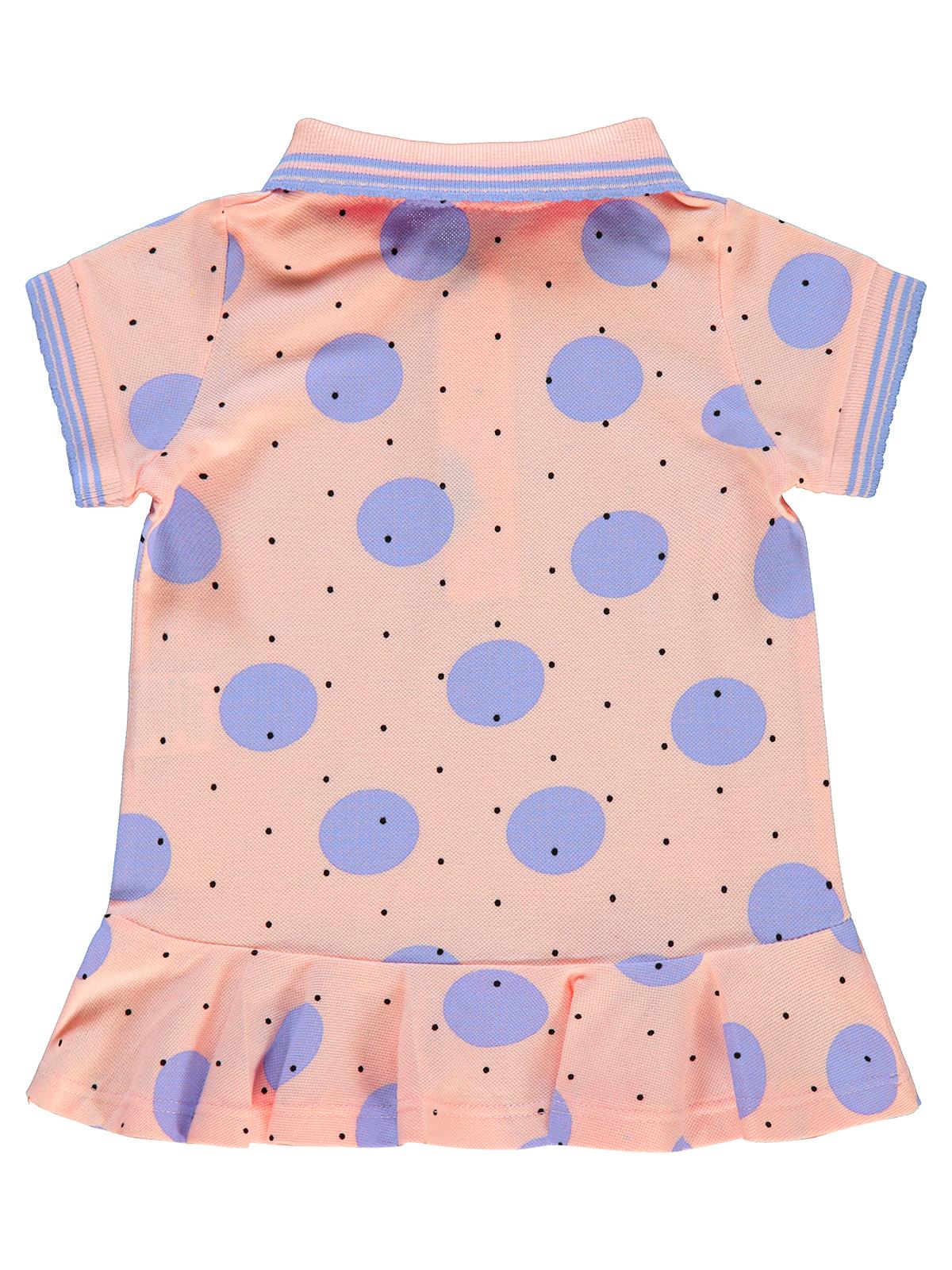 Kumru Puantiye Nokta Baskılı 6-18 Ay Elbise - Pudra