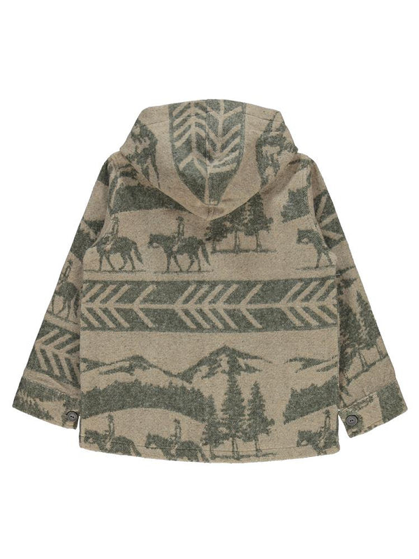 Civil Boys At Baskılı Kapşonlu 10-13 Yaş Gömlek - Haki