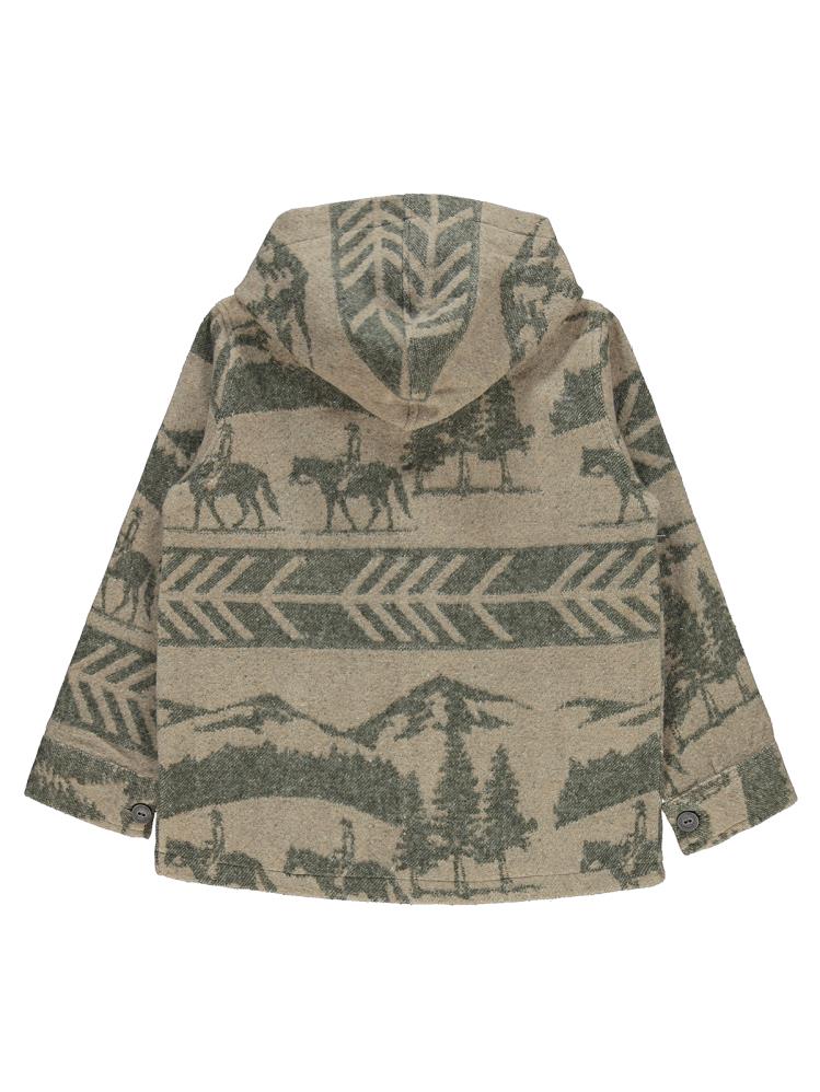 Civil Boys At Baskılı Kapşonlu 10-13 Yaş Gömlek - Haki