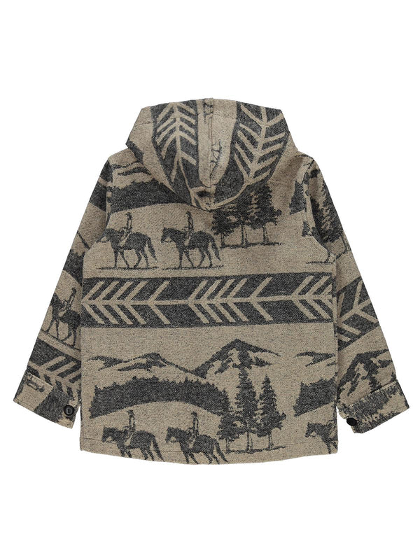 Civil Boys At Baskılı Kapşonlu 6-9 Yaş Gömlek - Siyah