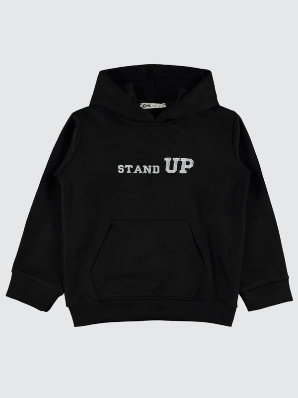Civil Boys Stand Up Baskılı 10-13 Yaş Sweatshirt - Siyah