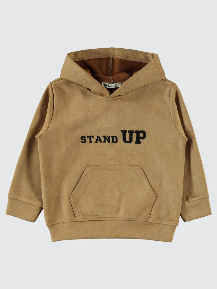 Civil Boys Stand Up Baskılı 2-5 Yaş Sweatshirt - Bej