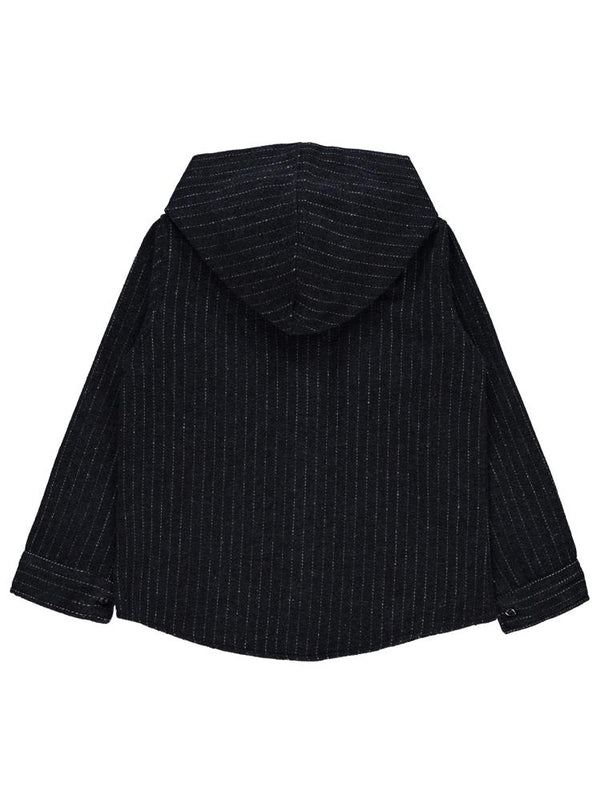 Civil Boys Çzigili Çift Cepli Kapşonlu 6-9 Yaş Gömlek - Lacivert