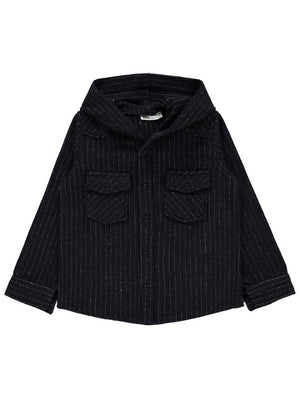 Civil Boys Çzigili Çift Cepli Kapşonlu 6-9 Yaş Gömlek - Lacivert