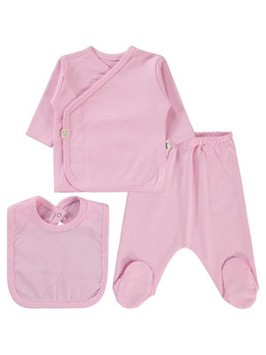 Civil Baby 3'Lü Basic 0-1 Ay Zıbın Takımları - Pembe
