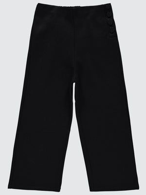 Civil Girls Beli Düğmeli 10-13 Yaş Pantolon - Siyah