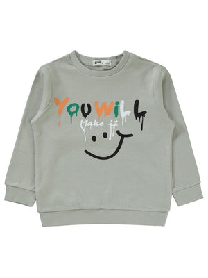 Civil Boys You Will Baskılı 2-5 Yaş Sweatshirt - Gri