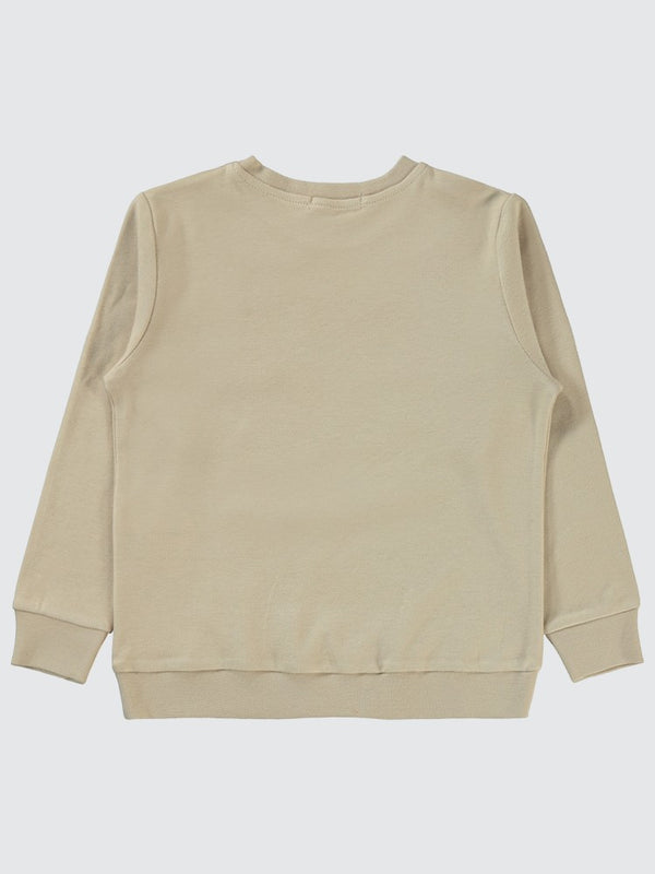 Civil Boys Hayvan Surat Baskılı 2-5 Yaş Sweatshirt - Bej