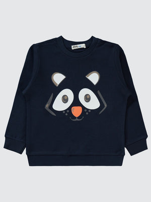 Civil Boys Hayvan Surat Baskılı 2-5 Yaş Sweatshirt - Lacivert