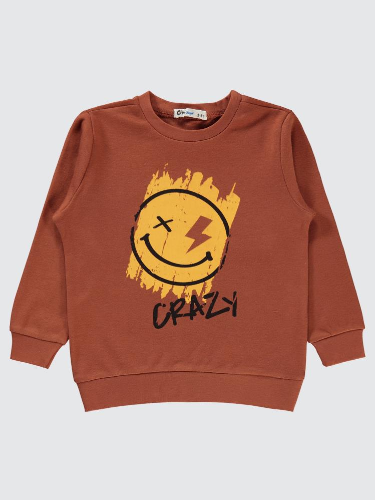 Civil Boys Crazy Baskılı 2-5 Yaş Sweatshirt - Turuncu