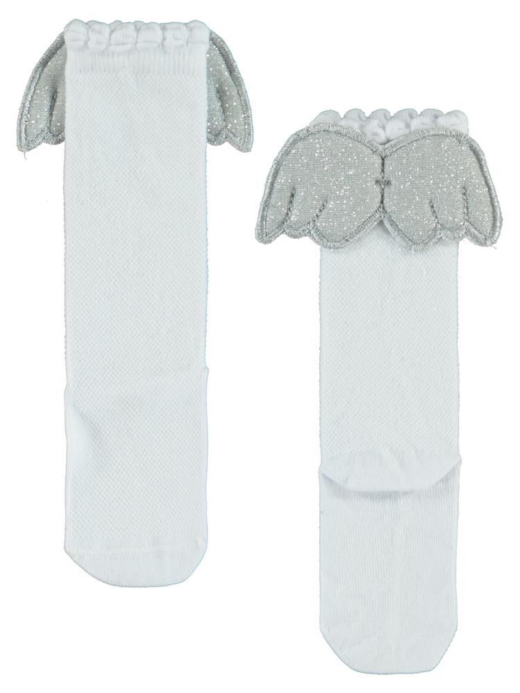 Civil Girls Melek Kanatlı 3-11 Yaş Kız Çocuk Dizaltı Çorap - Beyaz