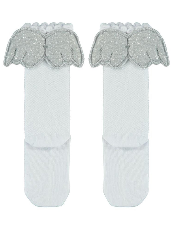 Civil Girls Melek Kanatlı 3-11 Yaş Kız Çocuk Dizaltı Çorap - Beyaz