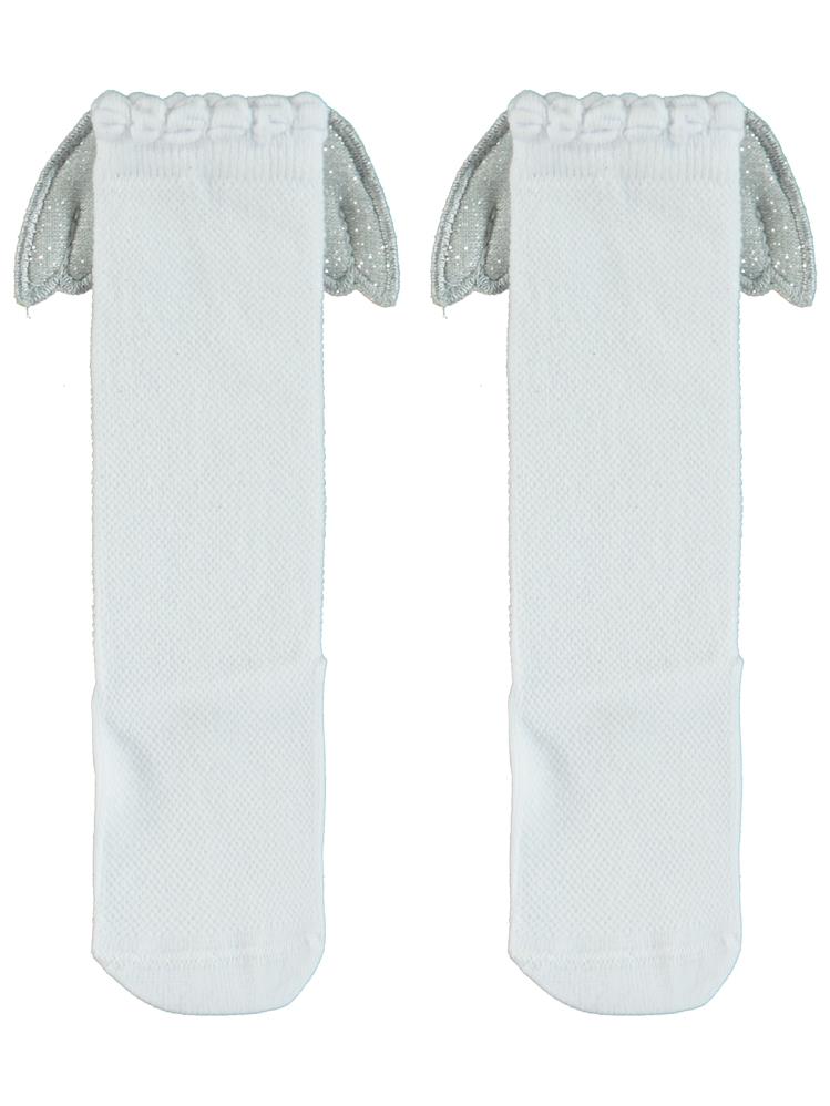 Civil Girls Melek Kanatlı 3-11 Yaş Kız Çocuk Dizaltı Çorap - Beyaz