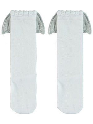 Civil Girls Melek Kanatlı 3-11 Yaş Kız Çocuk Dizaltı Çorap - Beyaz