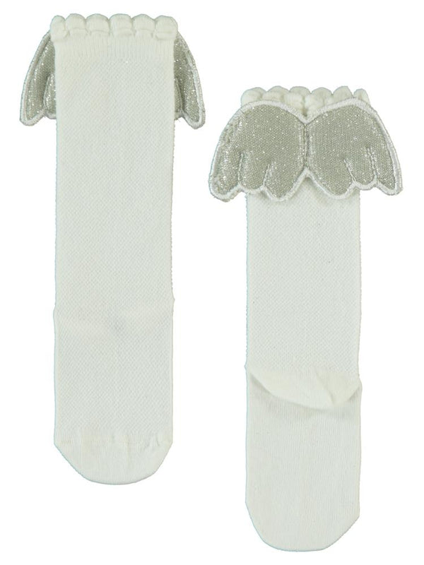 Civil Girls Melek Kanatlı 3-11 Yaş Kız Çocuk Dizaltı Çorap - Ekru