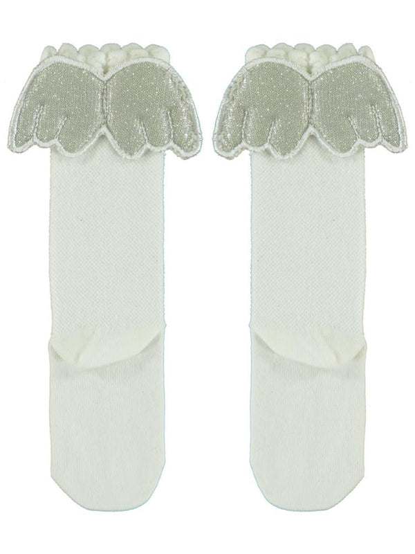 Civil Girls Melek Kanatlı 3-11 Yaş Kız Çocuk Dizaltı Çorap - Ekru