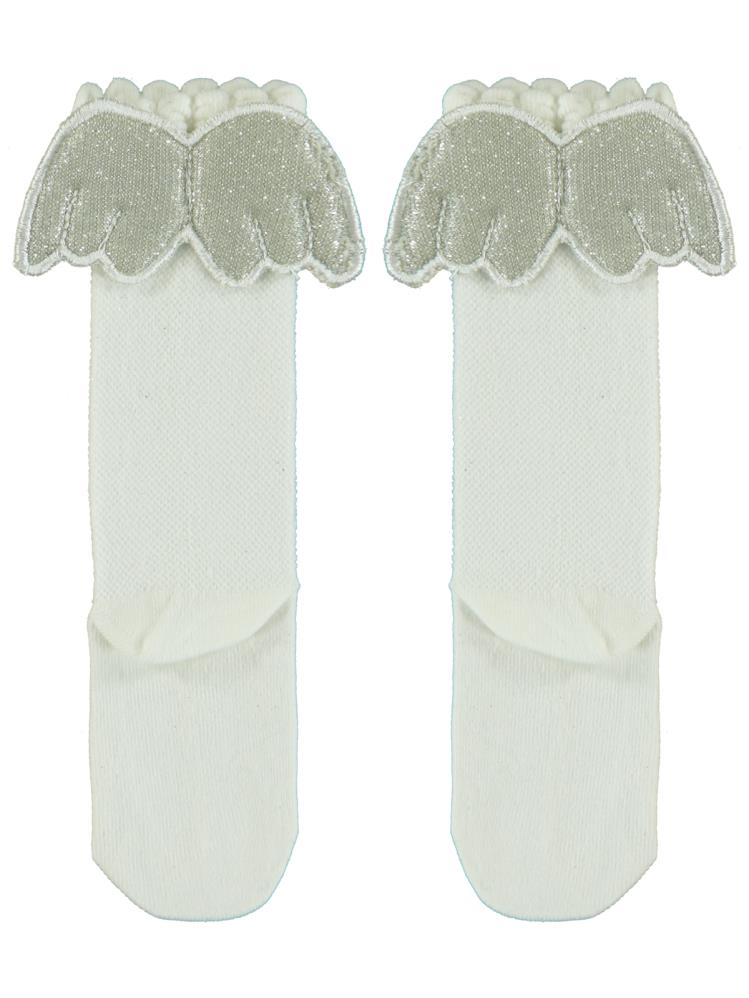 Civil Girls Melek Kanatlı 3-11 Yaş Kız Çocuk Dizaltı Çorap - Ekru