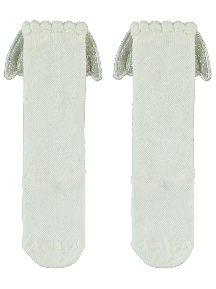 Civil Girls Melek Kanatlı 3-11 Yaş Kız Çocuk Dizaltı Çorap - Ekru