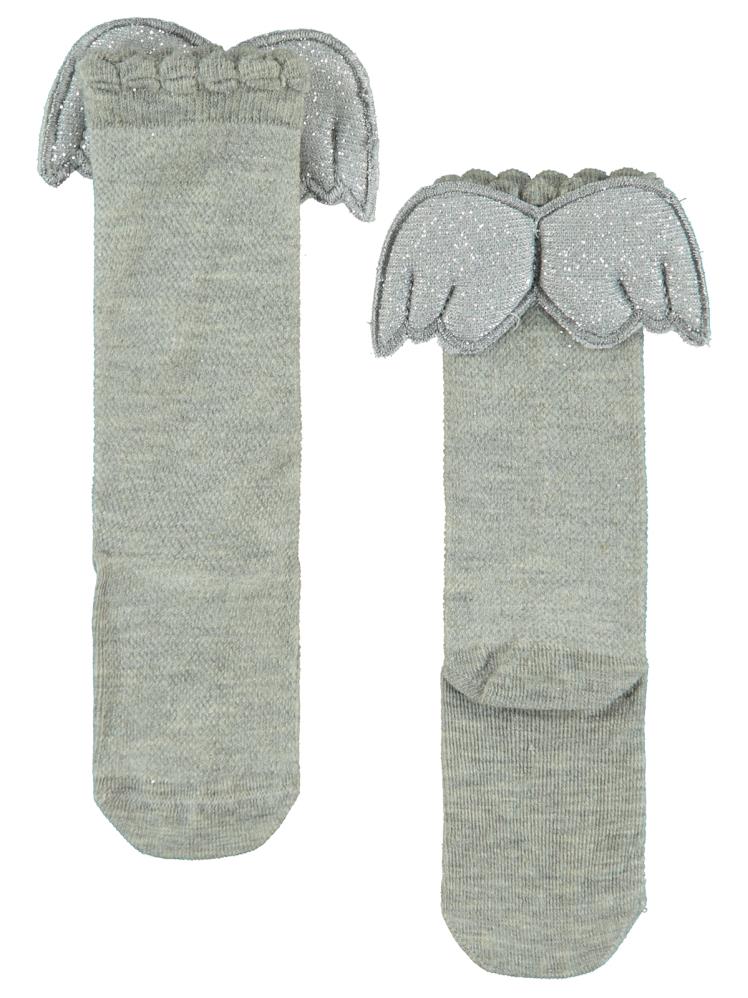 Civil Girls Melek Kanatlı 3-11 Yaş Kız Çocuk Dizaltı Çorap - Gri