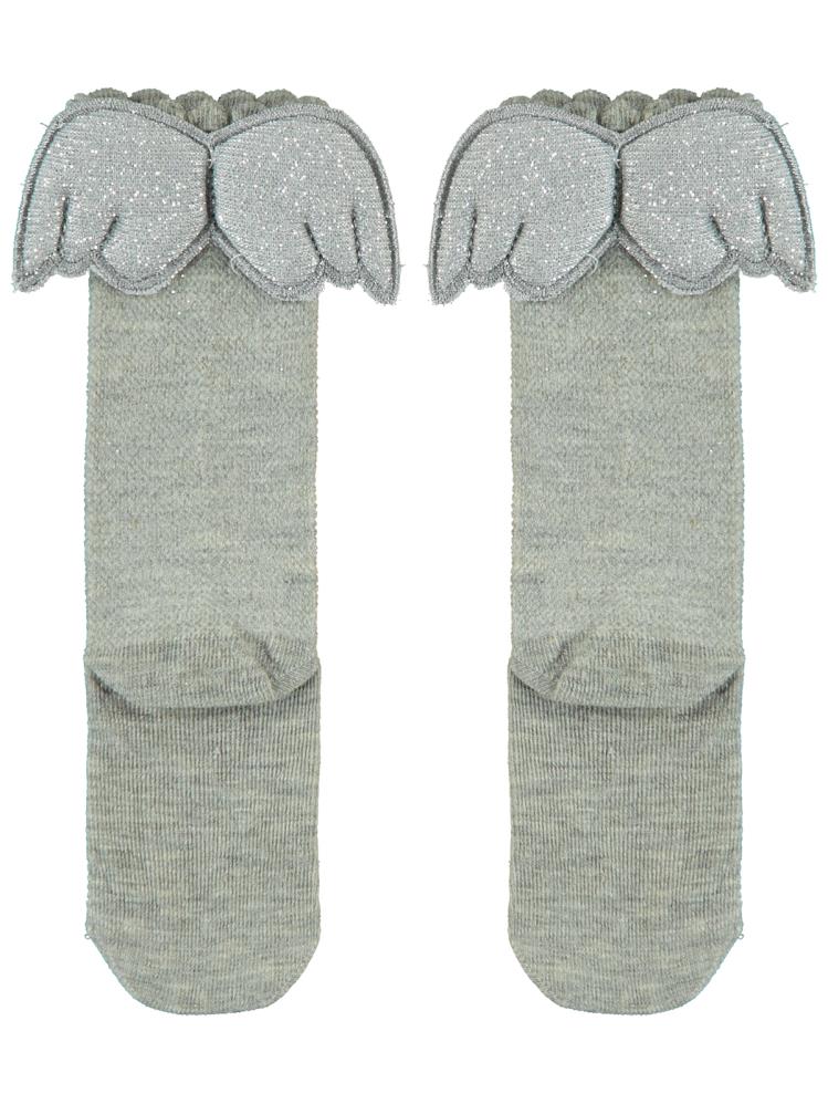 Civil Girls Melek Kanatlı 3-11 Yaş Kız Çocuk Dizaltı Çorap - Gri