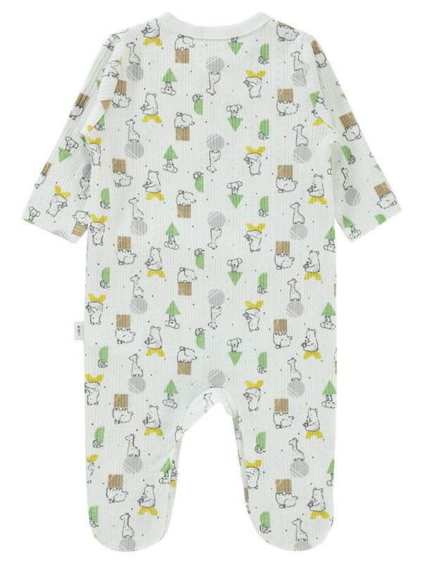 Civil Baby Sevimli Geometrik Hayvanlar Emp.1-6 Ay Tulum - Ekru