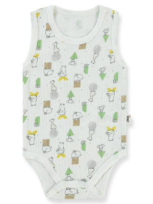 Civil Baby Sevimli Geometrik Hayvanlar Emp.1-18 Ay Çıtçıtlı Badi - Ekru