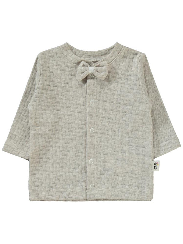 Civil Baby Desenli Papyonlu 1-6 Ay Pijama Takımı - Kahverengi