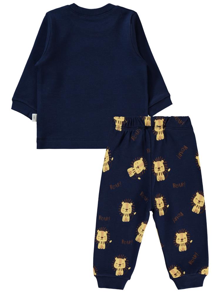Civil Baby Aslan Baskılı 6-18 Ay Pijama Takımı - Lacivert