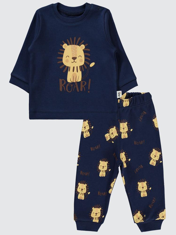 Civil Baby Aslan Baskılı 6-18 Ay Pijama Takımı - Lacivert
