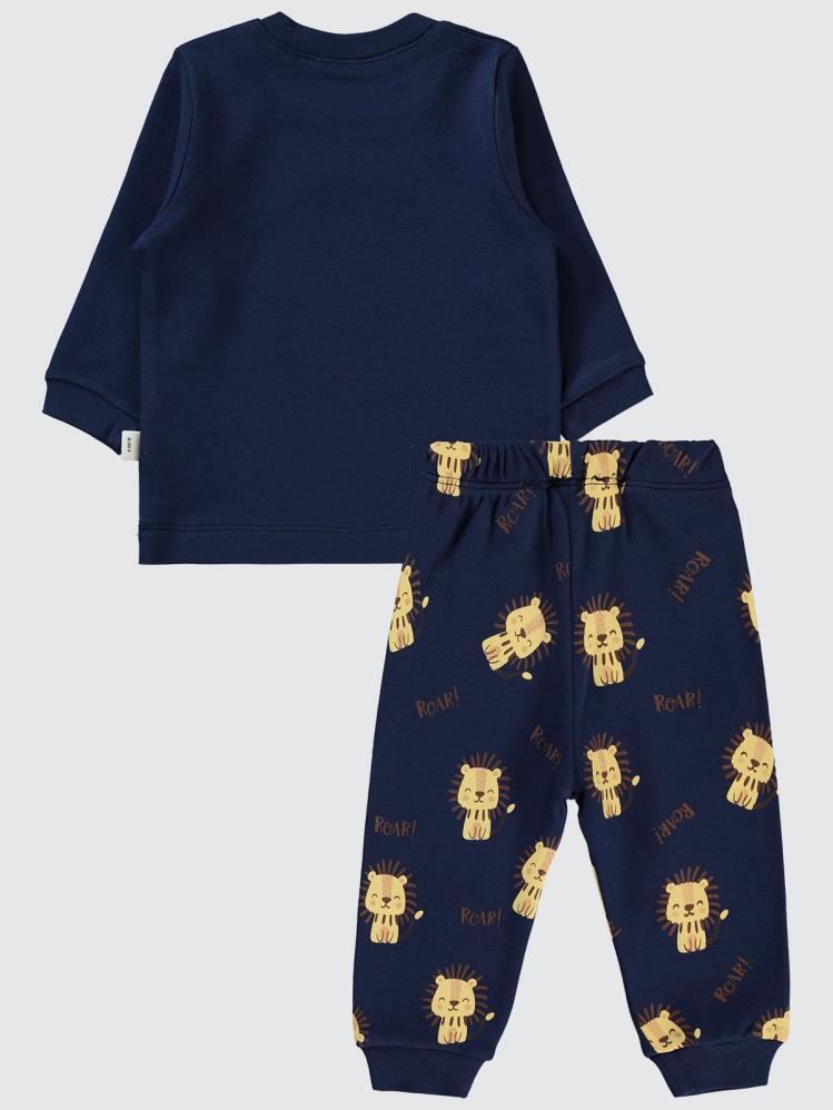Civil Baby Aslan Baskılı 6-18 Ay Pijama Takımı - Lacivert