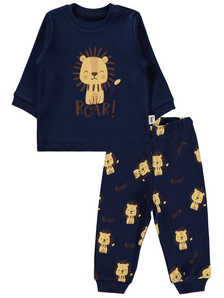 Civil Baby Aslan Baskılı 6-18 Ay Pijama Takımı - Lacivert
