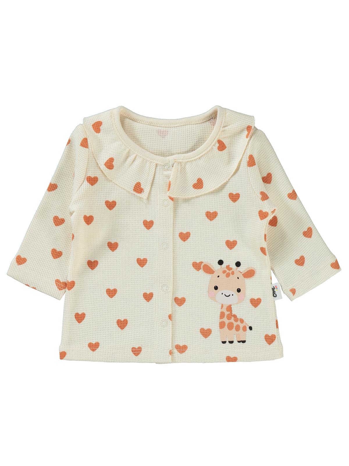 Civil Baby Kalp Zürafa 1-6 Ay Pijama Takımı - Fil Dişi