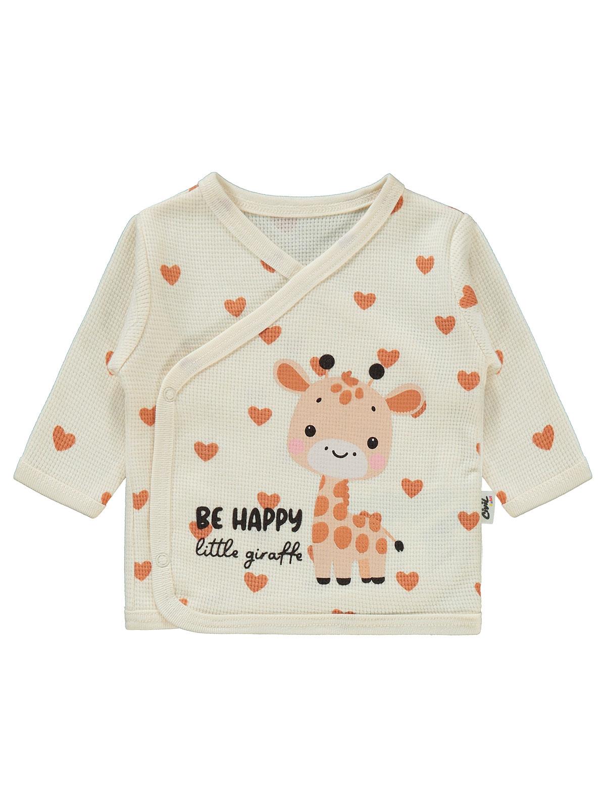 Civil Baby Kalp Zürafa Zıbın Takımları - Fil Dişi