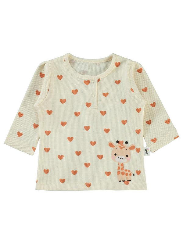 Civil Baby Kalp Zürafa 6-18 Ay Sweatshirt - Fil Dişi