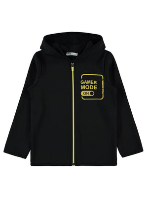 Civil Boys Gamer Mode Baskılı 10-13 Yaş Hırka - Siyah