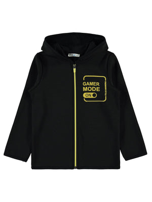 Civil Boys Gamer Mode Baskılı 10-13 Yaş Hırka - Siyah