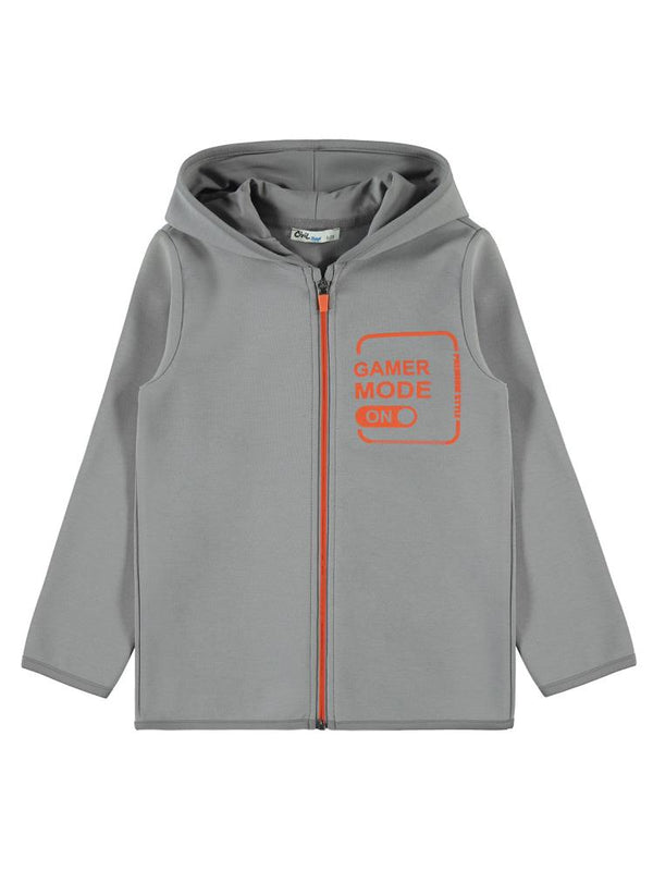 Civil Boys Gamer Mode Baskılı 6-9 Yaş Hırka - Gri