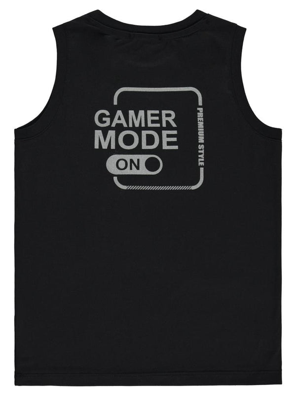 Civil Boys Gamer Mode Reflektör Baskılı Sıfır Kol 6-9 Yaş Tişört - Siyah
