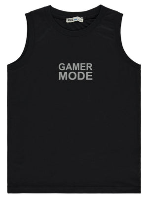 Civil Boys Gamer Mode Reflektör Baskılı Sıfır Kol 6-9 Yaş Tişört - Siyah