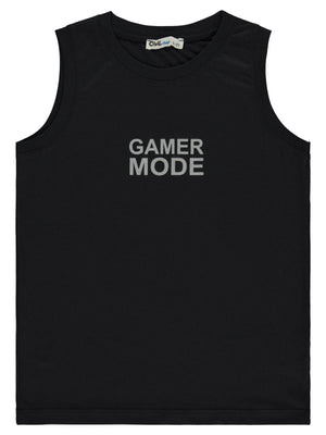 Civil Boys Gamer Mode Reflektör Baskılı Sıfır Kol 6-9 Yaş Tişört - Siyah