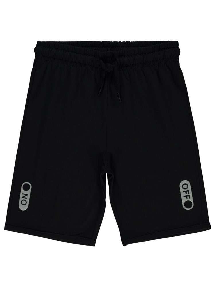 Civil Boys On - Off Reflektör Baskılı 10-13 Yaş Kapri - Siyah