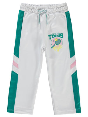 Civil Girls Tenis Baskılı 2-5 Yaş Eşofman Altı - Beyaz