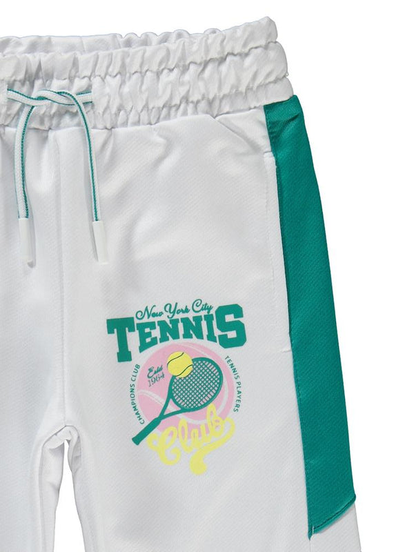 Civil Girls Tenis Baskılı 2-5 Yaş Eşofman Altı - Beyaz