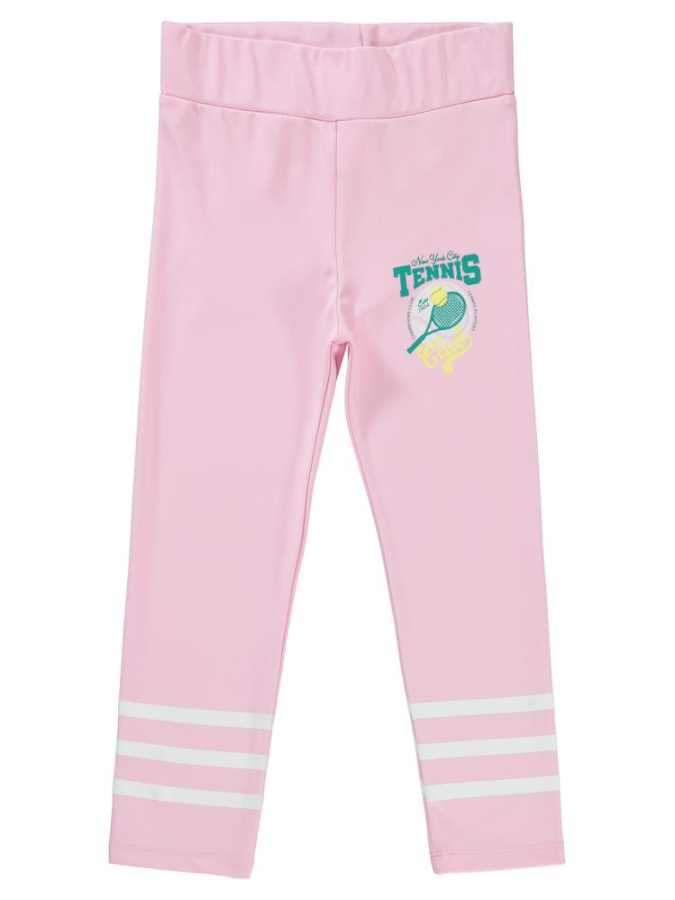 Civil Girls Tenis Baskılı 6-9 Yaş Tayt - Pembe