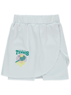 Civil Girls Tenis Baskılı 6-9 Yaş Şort - Beyaz