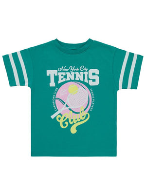 Civil Girls Tenis Baskılı 2-5 Yaş Tişört - Yeşil