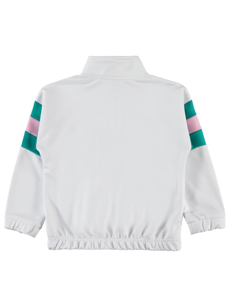 Civil Girls Tenis Baskılı 6-9 Yaş Hırka - Beyaz