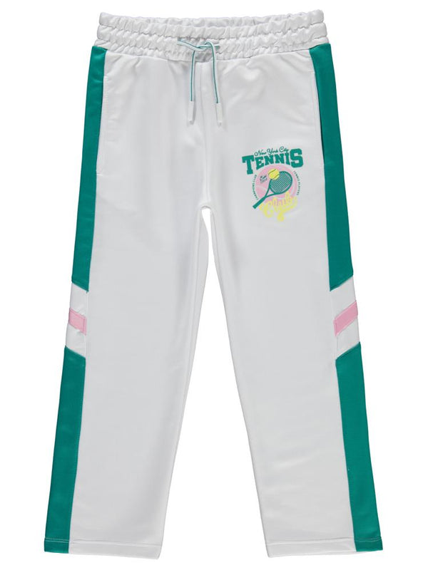 Civil Girls Tenis Baskılı 6-9 Yaş Eşofman Altı - Beyaz
