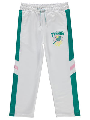 Civil Girls Tenis Baskılı 6-9 Yaş Eşofman Altı - Beyaz